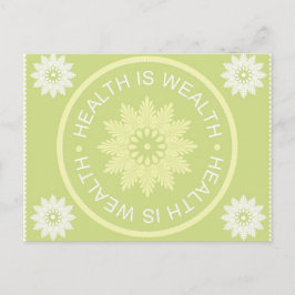 3語の引用文～健康は富～ ポストカード