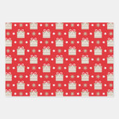 3調整レッドタンクリスマスツリートナカイ ラッピングペーパーシート (正面3)