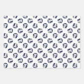 3調整海軍ブルーグレーバレーボール3セット ラッピングペーパーシート (正面3)