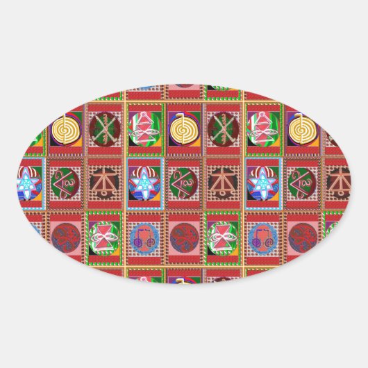 3販売カルナ霊気ヒーリングシンボルアートギフト 楕円形シール (正面)
