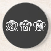 3賢いサルの絵文字 コースター (正面)