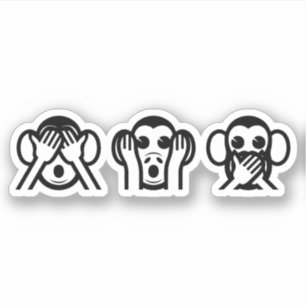 3賢いサルの絵文字 シール