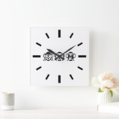 3賢いサルの絵文字 スクエア壁時計 (ホーム)