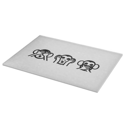 3賢いサル絵文字 カッティングボード (角)