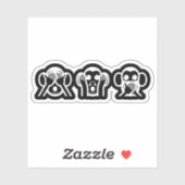 3賢いサル絵文字 シール (シート)