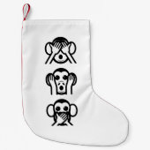 3賢いサル絵文字 スモールクリスマスストッキング (正面)