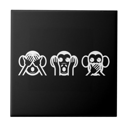 3賢いサル絵文字 タイル (正面)