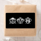 3賢いサル絵文字 ラベル (インサイチュ)