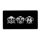 3賢いサル絵文字 ラベル (正面)