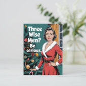 3賢い人は真剣なクリスマスクリスマス ポストカード (スタンド正面)