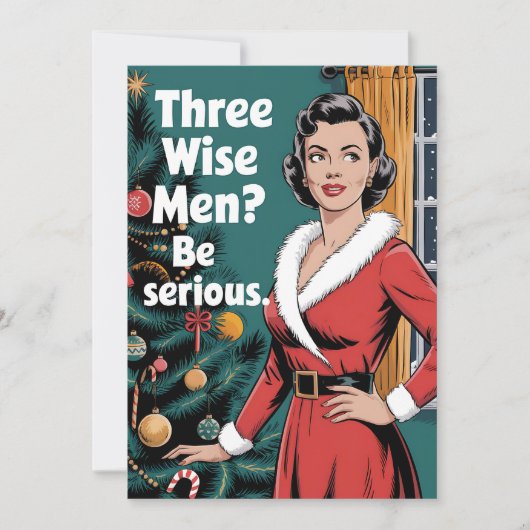 3賢い人は真剣なクリスマスクリスマス 招待状 (正面)