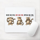 3賢い猿のマウスパッド マウスパッド (マウス)