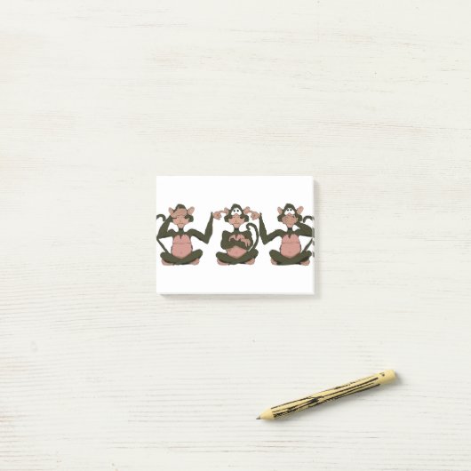 3賢い猿 ポストイット (デスク上)