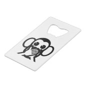 3賢さる岩猿言わざる悪話絵文字NO クレジットカード栓抜き (正面アングル)