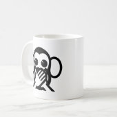 3賢さる岩猿言わざる悪話絵文字NO コーヒーマグカップ (正面左)