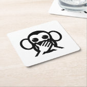 3賢さる岩猿言わざる悪話絵文字NO スクエアペーパーコースター (アングル)