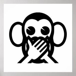 3賢さる岩猿言わざる悪話絵文字NO ポスター