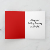 3赤い弓の蝶番オンリースクリスマスカード シーズンカード (内部)