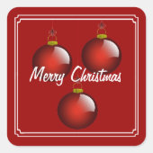 3赤オーナメント白 スクエアシール (正面)