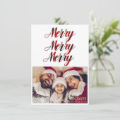 3赤メリーバッファロープレイドホリデイフォトカード 招待状 (スタンド正面)