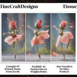 3赤面ピンクローズフェアリーBallerinas DJ8L Decompage 薄葉紙