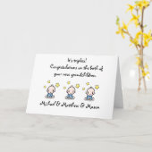 3連語ベビーの祖父母おめでとう カード (黄色い花)