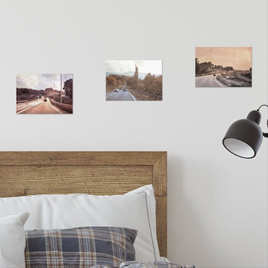 3道路水色プリントセット (寝室)