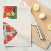 3違うかわいいヴィンテージバレンタインデーハート キッチンタオル (四つ折り)