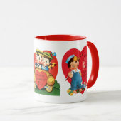 3違うかわいいヴィンテージバレンタインデーハート マグカップ (正面右)