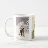 3違うヴィンテージアールデコロマンチックな新婚 コーヒーマグカップ (左)