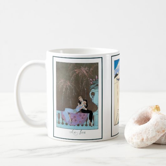 3違うヴィンテージアールデコbyジョージ・バービア コーヒーマグカップ (ドーナツ)