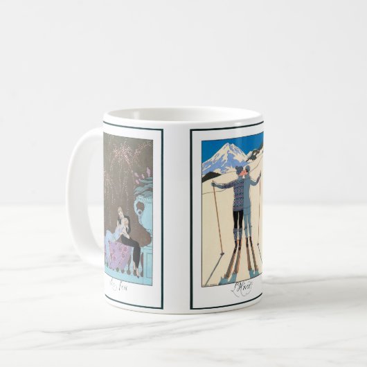 3違うヴィンテージアールデコbyジョージ・バービア コーヒーマグカップ (正面左)