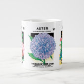 3違うヴィンテージシードパケットラベルArt花 ジャンボコーヒーマグカップ (正面)