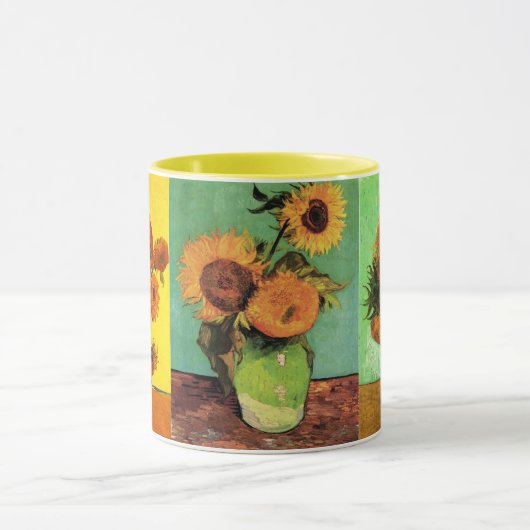 3違うヴィンテージヴァンゴッホひまわり絵 マグカップ (中央)