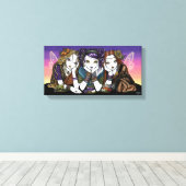 3都市KiKiのパーティー妖精のプリントのための茶 キャンバスプリント (インサイチュ (ウッドフロア))