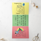 3重折り招待状(エンジニアリング) 三つ折り招待状 (内部)