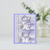 3雪だるま – はがき (スタンド正面)