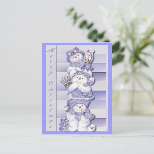 3雪だるま – はがき (スタンド正面)