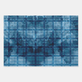3青い格子縞の男性の特別な機会の贈り物 ラッピングペーパーシート (正面3)