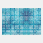 3青い格子縞の男性の特別な機会の贈り物 ラッピングペーパーシート (正面2)