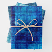 3青い格子縞の男性の特別な機会の贈り物 ラッピングペーパーシート (インサイチュ)