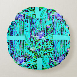 3青ハートムーンズ&ブ疑問に思ルールバラ円枕 ラウンドクッション