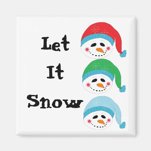 3面すてき雪だるま マグネット (正面)