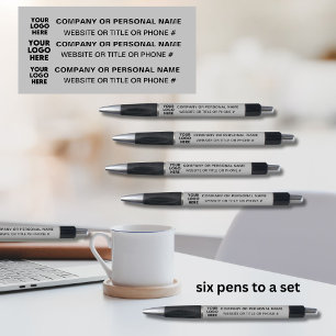 3面ロゴビジネス灰色（黒） ボールペン