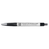 3面ロゴビジネス白黒名タイトル ボールペン (正面)