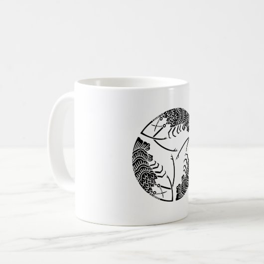 3頭から尾にとげのあるロブスターマグカップ コーヒーマグカップ (正面左)
