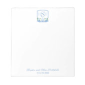 3頭が切れる文字モノグラムあじさいジンジャージャーブクレスト ノートパッド (正面)