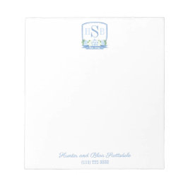 3頭が切れる文字モノグラムあじさいジンジャージャーブクレスト ノートパッド