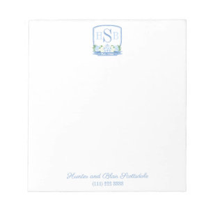 3頭が切れる文字モノグラムあじさいジンジャージャーブクレスト ノートパッド