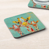 3頭のかいま見るキリンのコースター コースター (左側)